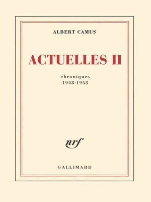 cover image of Actuelles (Tome II)--Écrits politiques. Chroniques 1948-1953